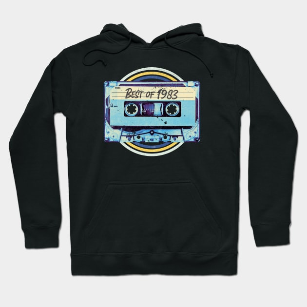 Retro Best of 1983 Mixtape Audio Cassette Tape // Funny Vintage 1983 Birthday Hoodie by Now Boarding